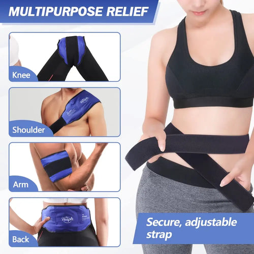 Reusable Lower Back Ice Pack for Lumbar Support, Hot Cold Therapy Compress for Pain Relief and Injury Recovery