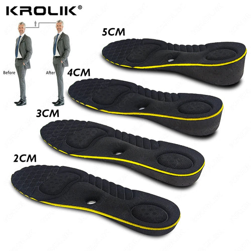 Magnet Massage Height Increase Insoles for Women Men, 2-5 cm Invisible Arch Support Orthopedic Lift Shoes Inserts