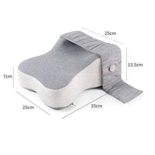 Orthopedic Memory Foam Leg Pillow with Adjustable Strap for Side Sleeping and Knee Support
