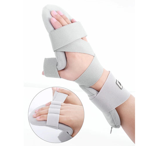 Adjustable Hand Brace Support with Finger Splint, Orthopedic Wrist Rest for Arthritis and Tendonitis Pain Relief and Rehabilitation