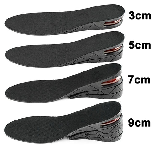 Height Increase Insoles with Air Cushion, 3-9cm Adjustable Elevator Shoe Inserts for Men and Women, Comfortable Lift and Support