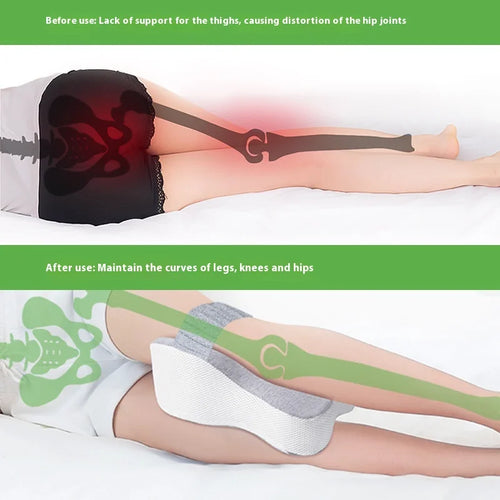 Orthopedic Memory Foam Leg Pillow with Adjustable Strap for Side Sleeping and Knee Support
