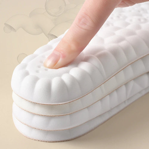 Faux Leather Insoles with High Elasticity Latex Arch Support, Non-Slip, Breathable, Soft Comfort for Foot, 1 or 5 Pairs