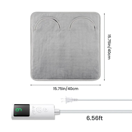 Electric Foot Heating Pad 9-Gear Adjustable Soft Plush Washable Foot Warmer with 4 Timers for Home and Office Use