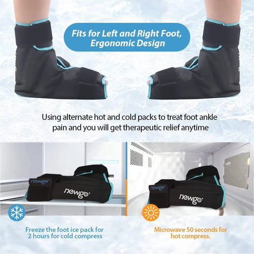 Ankle Foot Ice Pack Wrap Reusable Gel Hot Cold Compress Therapy Foot Brace Support for Pain Relief and Injury Recovery