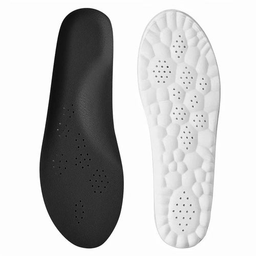 Faux Leather Insoles with High Elasticity Latex Arch Support, Non-Slip, Breathable, Soft Comfort for Foot, 1 or 5 Pairs