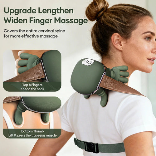 4D Bionic Wireless Neck and Shoulder Massager with Brushless Motor for Cervical and Trapezius Pain Relief