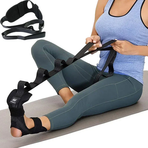 Yoga Leg Stretching Band with Plantar Fasciitis Support, Flexibility and Rehabilitation Fitness Training Belt for Foot Care