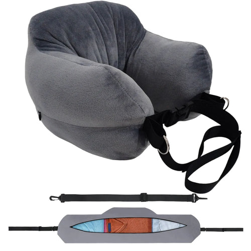Adjustable U-Shaped Travel Neck Pillow with Washable Cover, Portable and Multi-Functional for Airplane Use