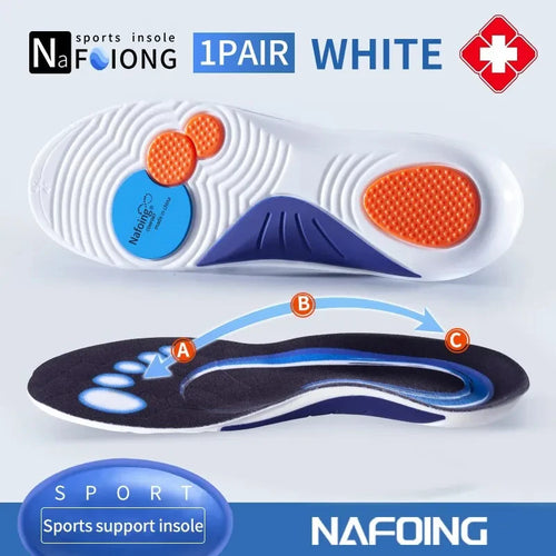 Sport Insoles for Shoes with Shock Absorption and Breathable Cushioning for Running, Orthopedic Support for Men and Women
