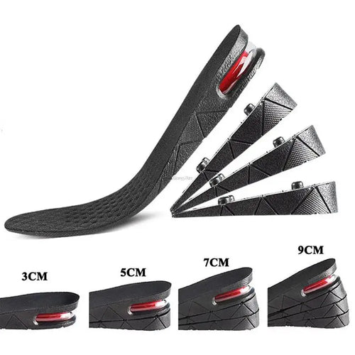Height Increase Insoles with Air Cushion, 3-9cm Adjustable Elevator Shoe Inserts for Men and Women, Comfortable Lift and Support