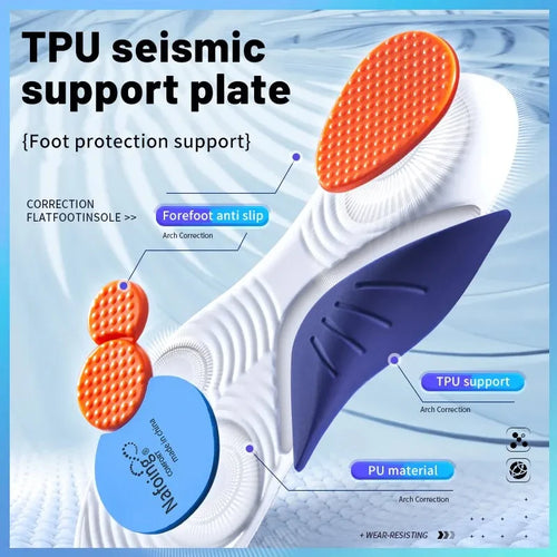 Sport Insoles for Shoes with Shock Absorption and Breathable Cushioning for Running, Orthopedic Support for Men and Women