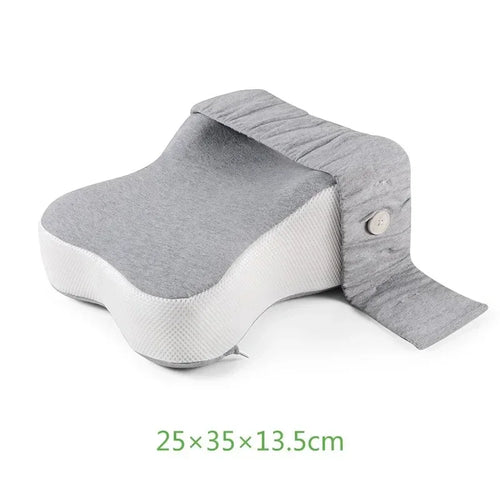 Orthopedic Memory Foam Leg Pillow with Adjustable Strap for Side Sleeping and Knee Support