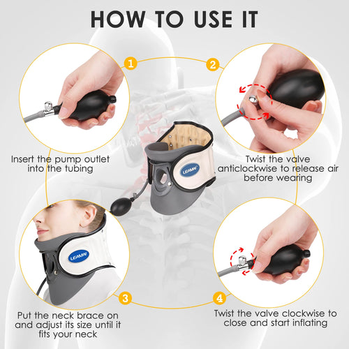Medical Cervical Collar Neck Traction Device Inflatable Neck Stretcher for Pinched Nerve Relief and Support at Home