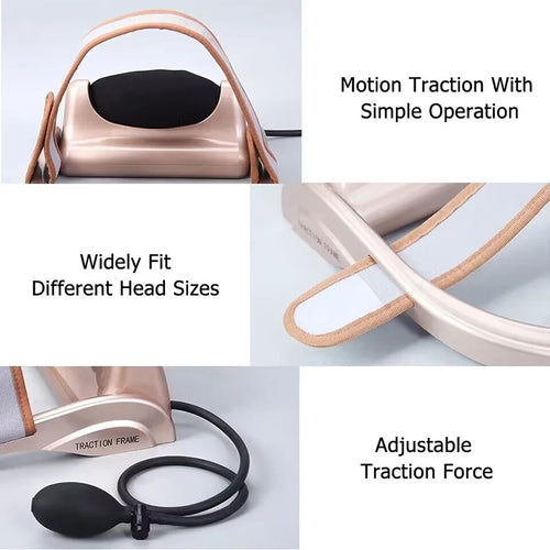 Air Filled Neck Massager Pillow with Cervical Traction Pump for Vertebra Stretch and Posture Support