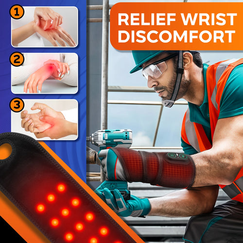 Electric Heating Wrist Guard with 3 Heat Levels, Rechargeable Wrist Brace for Hot Compress and Massage, Hand and Ankle Support Protector