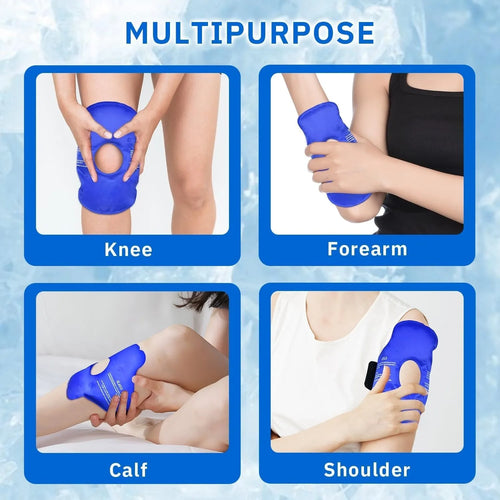 Ice Pack Knee Wrap Reusable Gel Cold Compress for Pain Relief and Swelling Therapy Arthritis Recovery