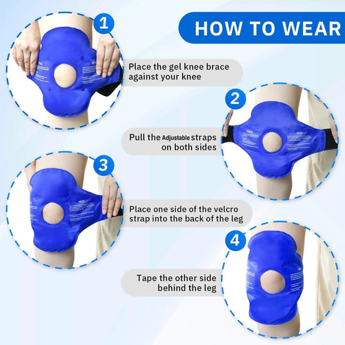 Ice Pack Knee Wrap Reusable Gel Cold Compress for Pain Relief and Swelling Therapy Arthritis Recovery