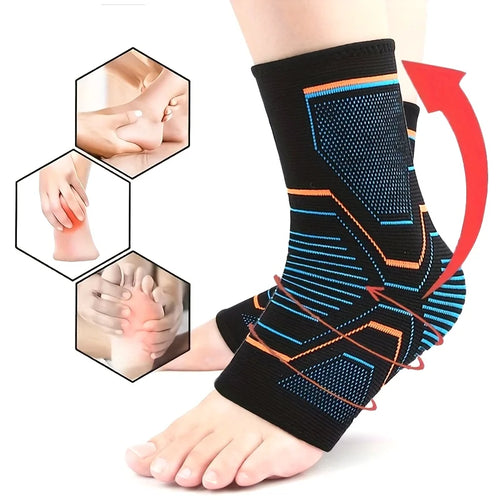 Ankle Brace Compression Sleeve with Arch Support for Injury Recovery and Plantar Fasciitis Relief, 1 Piece