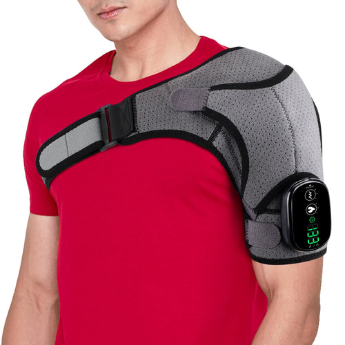 Electric Heating Shoulder Massage Belt with Adjustable LED Hot Compress for Back and Shoulder Support