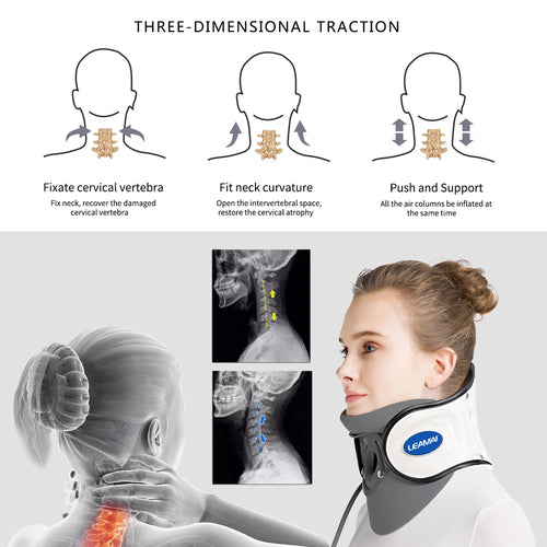 Medical Cervical Collar Neck Traction Device Inflatable Neck Stretcher for Pinched Nerve Relief and Support at Home