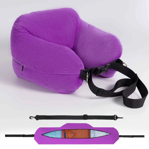 Adjustable U-Shaped Travel Neck Pillow with Washable Cover, Portable and Multi-Functional for Airplane Use