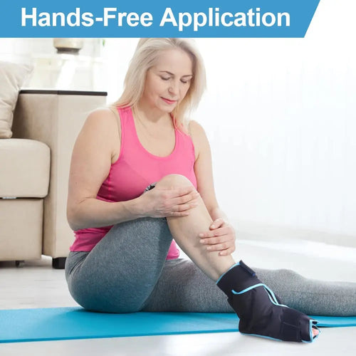 Ankle Foot Ice Pack Wrap Reusable Gel Hot Cold Compress Therapy Foot Brace Support for Pain Relief and Injury Recovery
