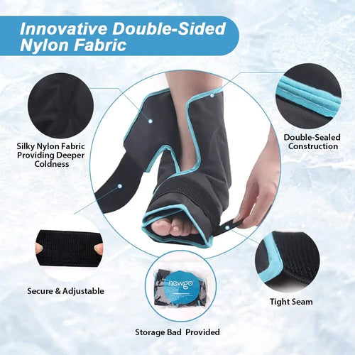 Ankle Foot Ice Pack Wrap Reusable Gel Hot Cold Compress Therapy Foot Brace Support for Pain Relief and Injury Recovery