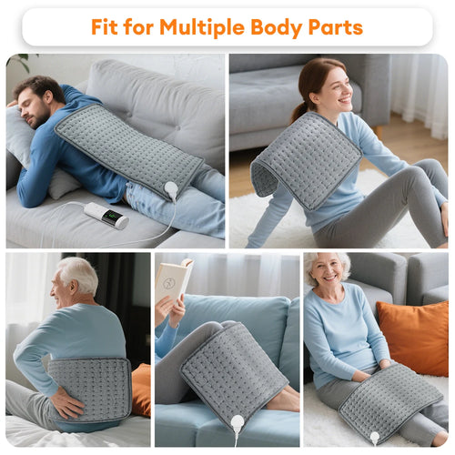Electric Heating Pad Blanket with 9 Heat Levels and 4 Modes, Timer Function for Shoulder, Neck, Back, Spine, and Leg Pain Relief