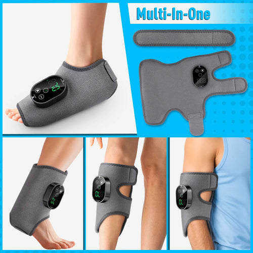 Electric Cordless Heated Ankle Guard Massager with Vibration and Hot Compress for Right or Left Foot and Wrist Support