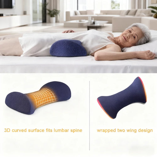 Lumbar Support Pillow Memory Foam Lightweight 1pc Machine Washable for Back and Leg Comfort