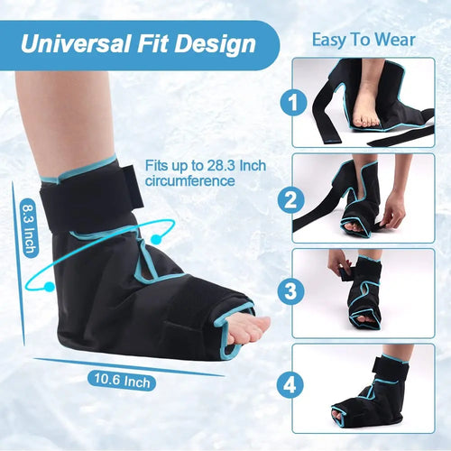 Ankle Foot Ice Pack Wrap Reusable Gel Hot Cold Compress Therapy Foot Brace Support for Pain Relief and Injury Recovery