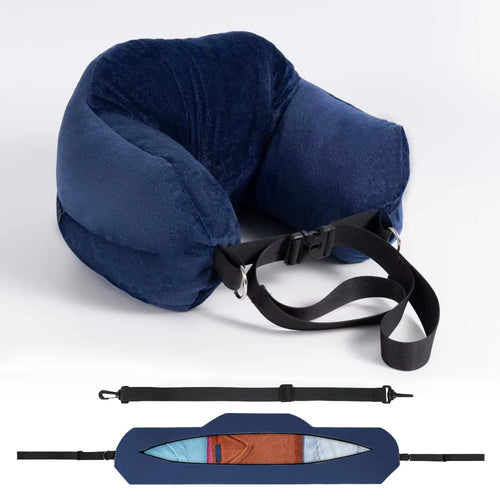 Adjustable U-Shaped Travel Neck Pillow with Washable Cover, Portable and Multi-Functional for Airplane Use