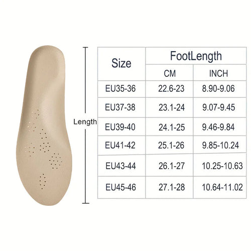 Faux Leather Insoles with High Elasticity Latex Arch Support, Non-Slip, Breathable, Soft Comfort for Foot, 1 or 5 Pairs