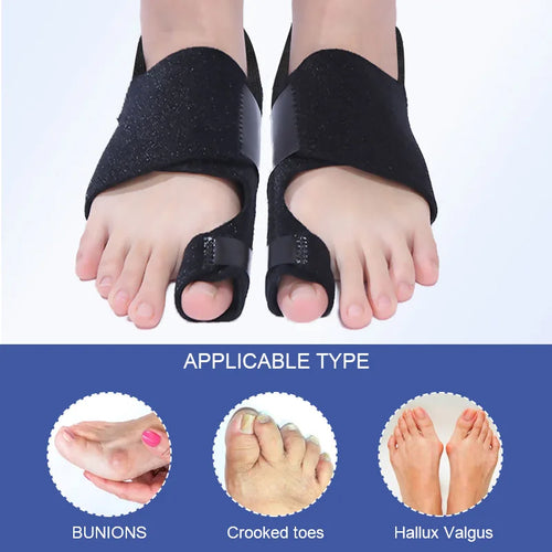 Flexible Toe Separator Splint for Hallux Valgus Bunion Correction, Orthotic Foot Straightener for Bone Alignment and Pedicure Care