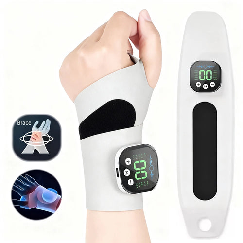 EMS Electric Cordless Hand Wrist Massager with 10 Vibration Modes USB Rechargeable Relieves Muscle Fatigue and Supports Wrist