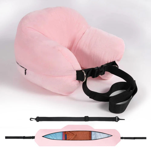 Adjustable U-Shaped Travel Neck Pillow with Washable Cover, Portable and Multi-Functional for Airplane Use