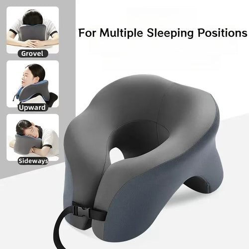 Portable U-shaped Memory Foam Travel Pillow for Neck Support, Ergonomic Design for Car, Airplane, Office, and Sleeping Comfort