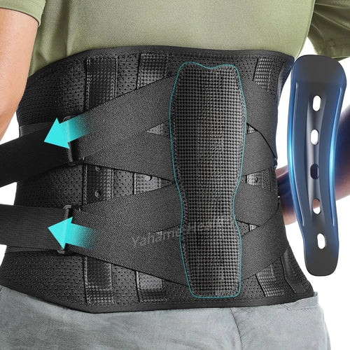 Lumbar Support Belt for Men and Women, Lightweight Back Brace for Lower Back Pain, Sciatica, Herniated Disc, Scoliosis Relief
