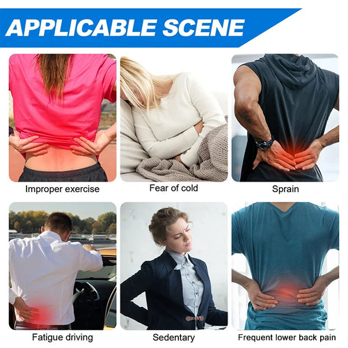 Adjustable Magnetic Waist Support Belt with Self-Heating Back Brace for Lumbar Pain Relief and Massage