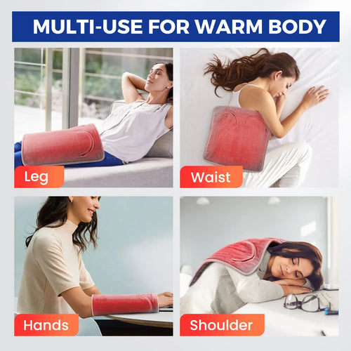 Electric Foot Heating Pad 9-Gear Adjustable Soft Plush Washable Foot Warmer with 4 Timers for Home and Office Use