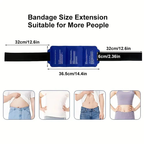 Wearable Gel Ice Pack Wrap for Back and Muscle Recovery with Hot and Cold Therapy and Secure Fastening