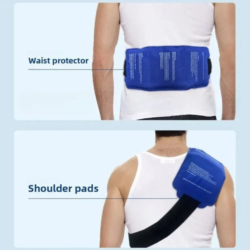 Wearable Gel Ice Pack Wrap for Back and Muscle Recovery with Hot and Cold Therapy and Secure Fastening