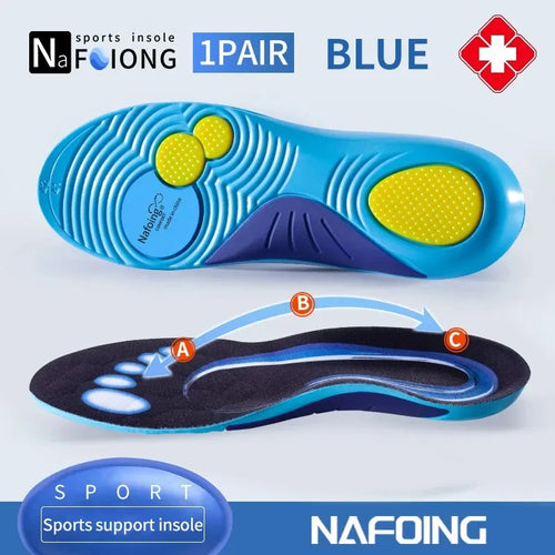 Sport Insoles for Shoes with Shock Absorption and Breathable Cushioning for Running, Orthopedic Support for Men and Women