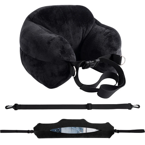 Adjustable U-Shaped Travel Neck Pillow with Washable Cover, Portable and Multi-Functional for Airplane Use