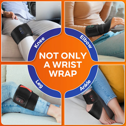 Electric Heating Wrist Guard with 3 Heat Levels, Rechargeable Wrist Brace for Hot Compress and Massage, Hand and Ankle Support Protector