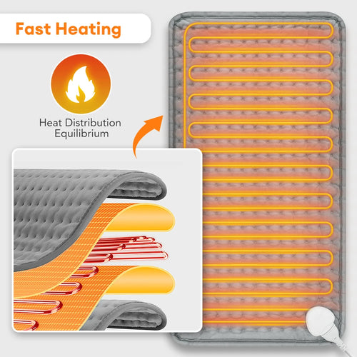 Electric Heating Pad Blanket with 9 Heat Levels and 4 Modes, Timer Function for Shoulder, Neck, Back, Spine, and Leg Pain Relief