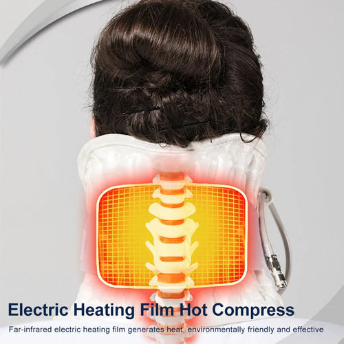 Inflatable Neck Traction Device with Hot Compress, Cervical Vertebra Support, Posture Corrector, Adjustable Cervical Collar