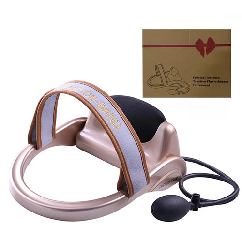 Air Filled Neck Massager Pillow with Cervical Traction Pump for Vertebra Stretch and Posture Support