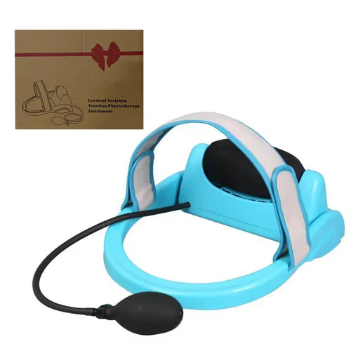 Air Filled Neck Massager Pillow with Cervical Traction Pump for Vertebra Stretch and Posture Support
